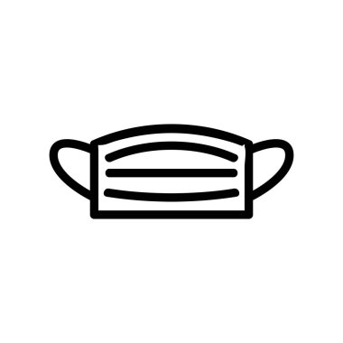 Tıbbi yüz kalkanı ikon vektörü. Tıbbi yüz kalkanı işareti. izole edilmiş sınır sembolü çizimi