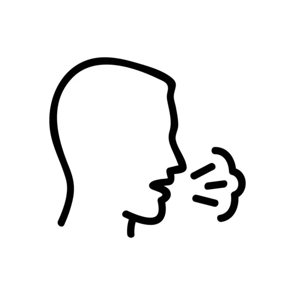 くしゃみをする男のアイコンベクトルを咳 咳をしてくしゃみをする男のサイン 孤立した輪郭記号図 — ストックベクタ