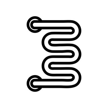 Isıtılmış havlu yılanı ikon vektörü. Isıtılmış havluyla yılan işareti. izole edilmiş sınır sembolü çizimi