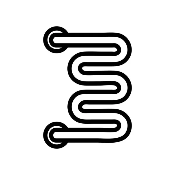 Beheiztes Handtuch Schlangensymbol Vektor Beheiztes Handtuchschlangenzeichen Isolierte Kontursymboldarstellung — Stockvektor