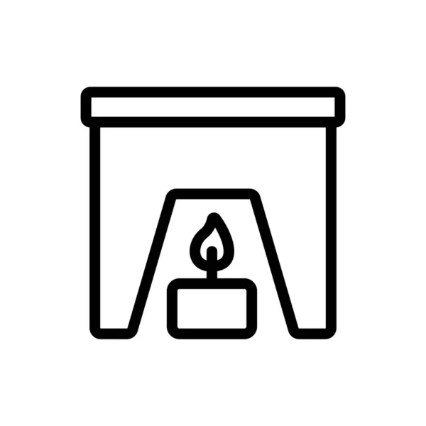 Fondue Antypoślizgowymi Nogami Ikoną Świecy Zarys Ilustracji — Wektor stockowy