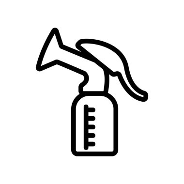 hacimli şişe ikon vektörlü piston göğüs pompaları. Piston göğüs pompaları hacim ölçer. izole edilmiş sınır sembolü çizimi