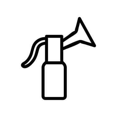 Mekanik göğüs pompaları ikon vektörü. Mekanik göğüs pompası işareti. izole edilmiş sınır sembolü çizimi