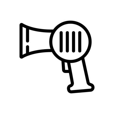 Profesyonel saç kurutma merkezi ikon vektörü. Profesyonel saç kurutma merkezi tabelası. izole edilmiş sınır sembolü çizimi