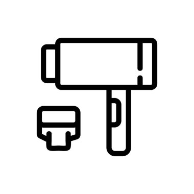 Sökülebilir ikon vektörlü kurutucu. Çıkarılabilir uzatma işareti olan kurutucu. izole edilmiş sınır sembolü çizimi