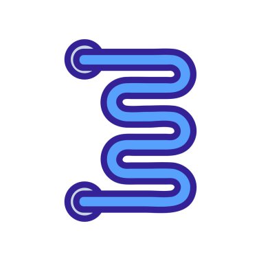 Isıtılmış havlu yılanı ikon vektörü. Isıtılmış havluyla yılan işareti. renk sembolü çizimi