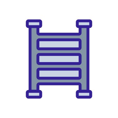 Isıtılmış havlu tırabzanı ikonu vektörü. Isıtılmış havlu levhası. renk sembolü çizimi