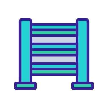 Yatay tutucu ikon vektörlü ısıtılmış havlu korkuluğu. Yatay tutucu işareti olan ısıtılmış havlu korkuluğu. renk sembolü çizimi