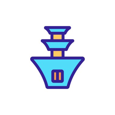 Çikolata fondü çeşmesi ikon vektörü. Çikolata fondü fıskiyesi işareti. renk sembolü çizimi