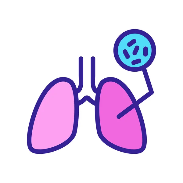 One Human Lung Infected Tuberculosis Icon Vector One Human Lung — Stock Vector