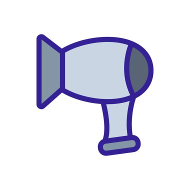 Kompakt silindirik saç kurutma ikonu vektörü. Küçük silindirik saç kurutma makinesi tabelası. renk sembolü çizimi