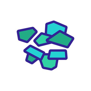 Roka, simge vektörünü parçalar. Roka parçaları işareti. renk sembolü çizimi