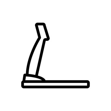 Kardiyo egzersiz ikonu vektörü için düzenli koşu bandı. Kardiyo çalışması için düzenli koşu bandı. izole edilmiş sınır sembolü çizimi