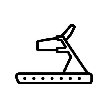 Taşıyıcı ikon vektörlü koşu bandı. Koşu bandı ve tutucu imzası. izole edilmiş sınır sembolü çizimi