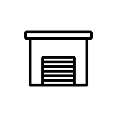 Mekanik kapı ikon vektörlü ahır. Mekanik kapı işaretli ahır. izole edilmiş sınır sembolü çizimi