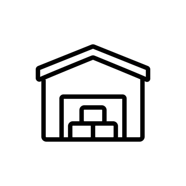 Magazijn Garage Icoon Vector Garagebord Voor Magazijnen Geïsoleerde Contoursymbool Illustratie — Stockvector