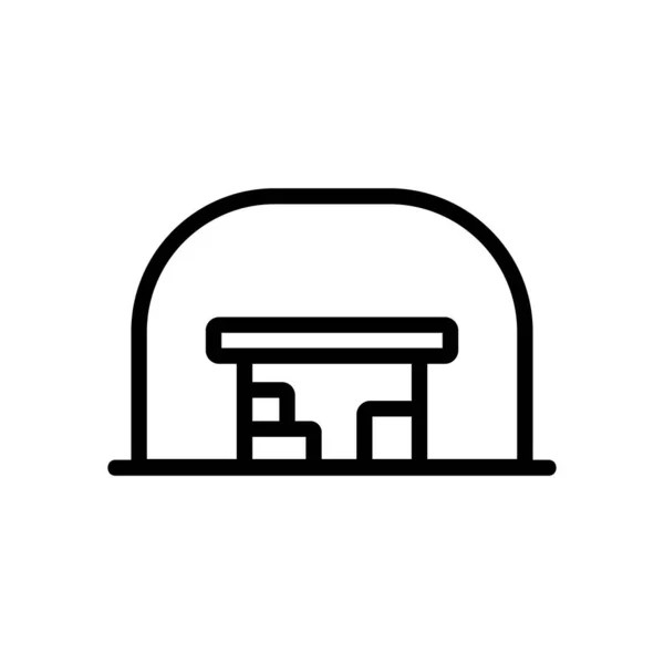 Vektor Ikony Hangáru Kulatého Tvaru Kulatý Znak Hangáru Izolovaný Symbol — Stockový vektor