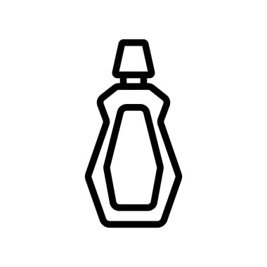 Genişletilmiş gargara şişesi ikon vektörü. Genişletilmiş gargara şişesi işareti. izole edilmiş sınır sembolü çizimi