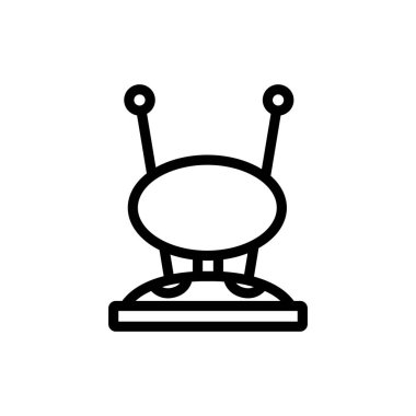 yuvarlak alıcı hdtv anten simge vektörü. Yuvarlak tutucu hdtv anten işareti. izole edilmiş sınır sembolü çizimi