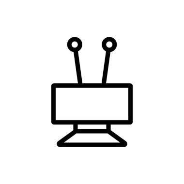 hdtv anten simge vektörü. HDTV anten işareti. izole edilmiş sınır sembolü çizimi