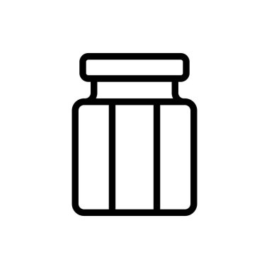 Simge vektörlü cam baharat kavanozu. Cam kapaklı baharat kavanozu. izole edilmiş sınır sembolü çizimi