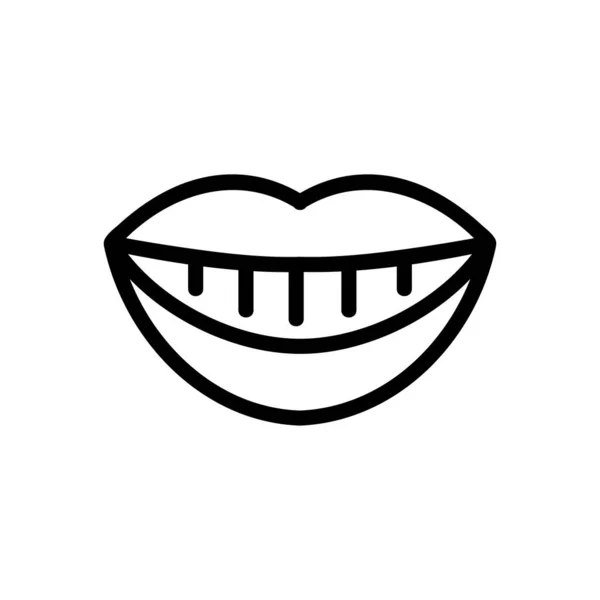 Sain Sourire Icône Vecteur Signe Sourire Sain Illustration Symbole Contour — Image vectorielle