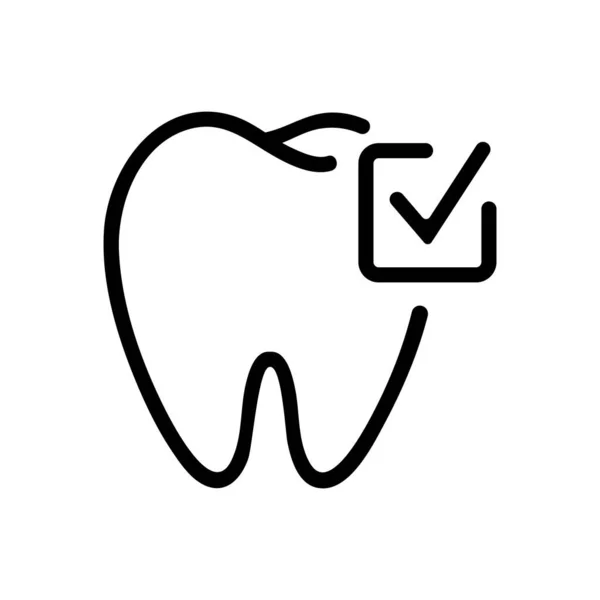 Vetor Ícone Dente Saudável Sinal Dente Saudável Ilustração Símbolo Contorno —  Vetores de Stock