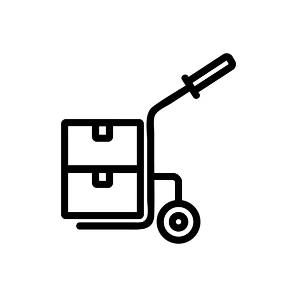 Chariot Roues Avec Poignée Avec Des Valises Icône Vecteur Chariot — Image vectorielle