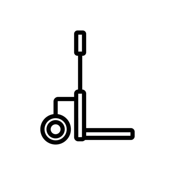 One Wheeled Trolley Handle Icon Vector One Wheeled Trolley Handle — Stock Vector