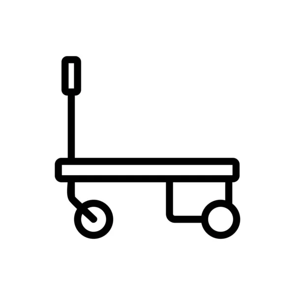 Hydraulischer Trolley Symbolvektor Hydraulikwagen Schild Isolierte Kontursymboldarstellung — Stockvektor