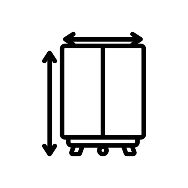 Measurement Latitude Length Wooden Cabinet Icon Vector Measurement Latitude Length — Stock Vector