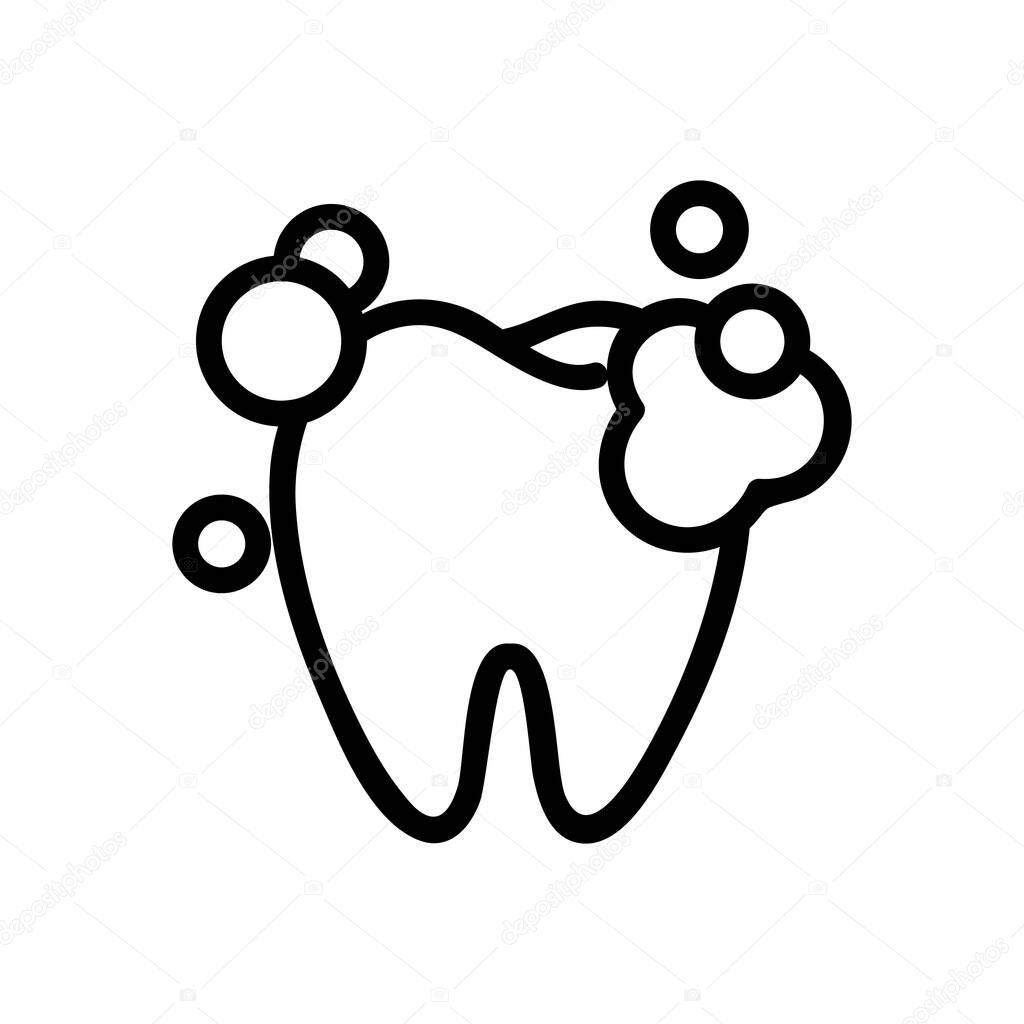tooth brushing icon vector. tooth brushing sign. isolated contour symbol illustration