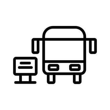 Turist durağı ikon vektörü. Turist durağı tabelası. izole edilmiş sınır sembolü çizimi