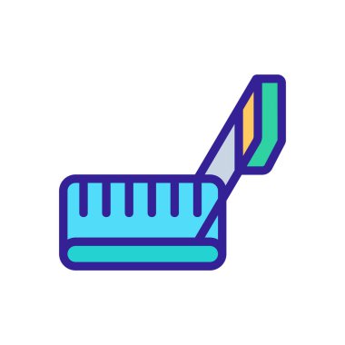 Manyetik parça üst görünüm simgesi vektörü. Manyetik raylı üst görünüm işareti. renk sembolü çizimi