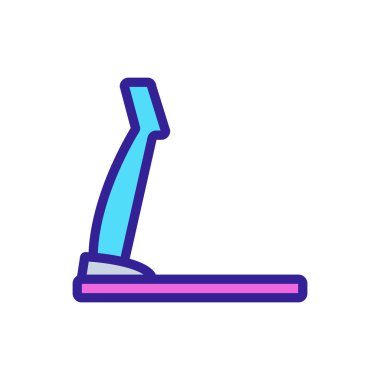 Kardiyo egzersiz ikonu vektörü için düzenli koşu bandı. Kardiyo çalışması için düzenli koşu bandı. renk sembolü çizimi