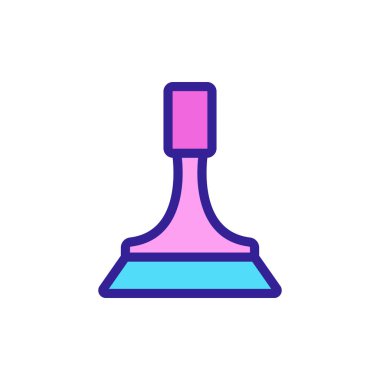 Simge taşıyıcı vektörü olan basit bir cam sileceği. Üzerinde tutucu işareti olan bir cam sileceği. renk sembolü çizimi