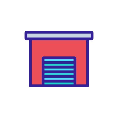 Mekanik kapı ikon vektörlü ahır. Mekanik kapı işaretli ahır. renk sembolü çizimi