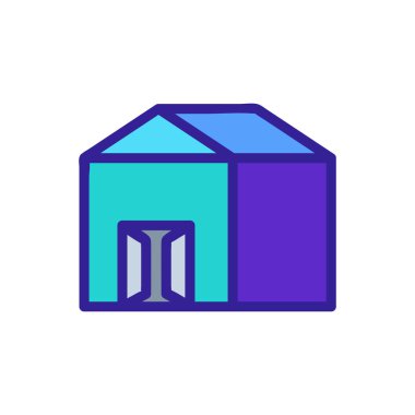 Açık kapı ikon vektörlü garaj. Garajda açık kapı işareti var. renk sembolü çizimi