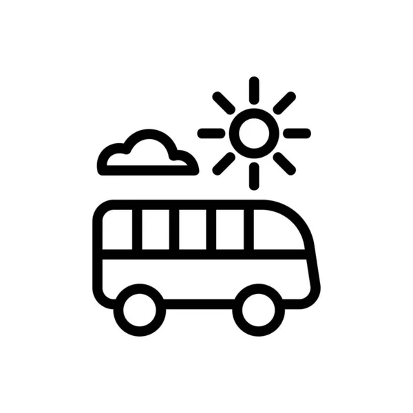 Busfahren Bei Schönem Sonnigem Wetter Busfahren Bei Schönem Sonnigen Wetter — Stockvektor