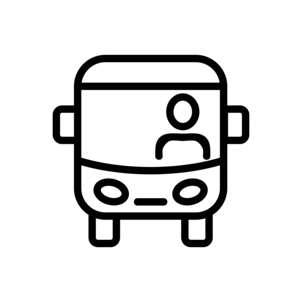 Bus Turístico Con Vector Icono Vista Frontal Del Conductor Autobús — Archivo Imágenes Vectoriales