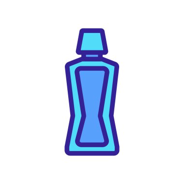 Bir şişe gargara ikonu vektörü. Bir şişe gargara tabelası. renk sembolü çizimi