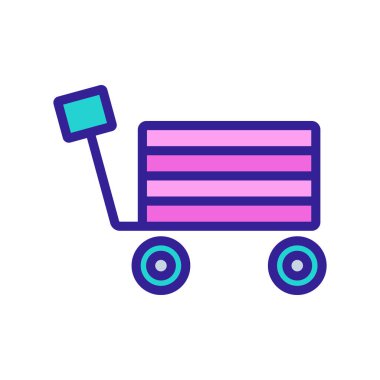 Kendinden itişli kamyon ikon vektörü. Otomatik itişli kamyon işareti. renk sembolü çizimi