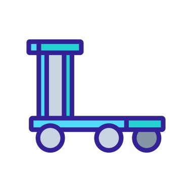 genel platform tekeri troleybüs ikon vektörü. Platform tekerleği tabelaları. renk sembolü çizimi
