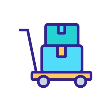 Simge vektörlü platform tramvayı. Platform tramvayı işaretli. renk sembolü çizimi