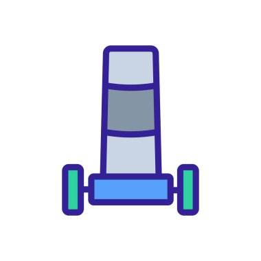 İki tekerlekli tramvay ön görüş ikonu vektörü. İki tekerlekli tramvay ön taraf tabelası. renk sembolü çizimi