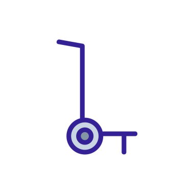 Manuel tekerlekli kamyon ikon vektörü. Manuel tekerlekli kamyon tabelası. renk sembolü çizimi