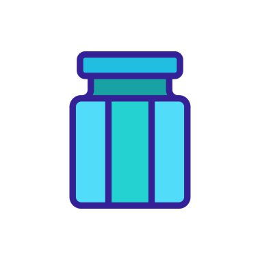 Simge vektörlü cam baharat kavanozu. Cam kapaklı baharat kavanozu. renk sembolü çizimi