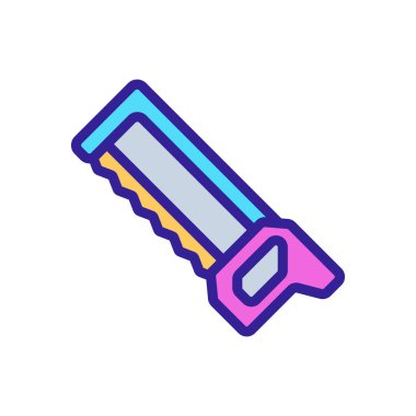 Marangozluk keskin el testeresi ikon vektörü. Marangozluk keskin el testeresi işareti. renk sembolü çizimi