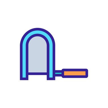 Metal simge vektörü için ark testeresi. Ark metal işareti için testereyle kesmiş. renk sembolü çizimi