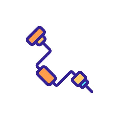 Rotor marangozluk kılavuzu ve matkap ikonu vektörü. Pervane marangozluk kılavuzu ve matkap işareti. renk sembolü çizimi